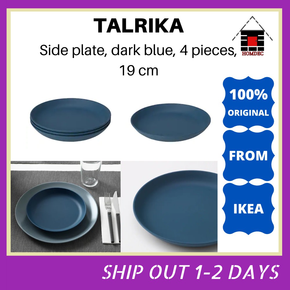 Ikea Talrika Side Plate Dark Blue 4 Pieces 19 Cm Plastic Shopee Malaysia