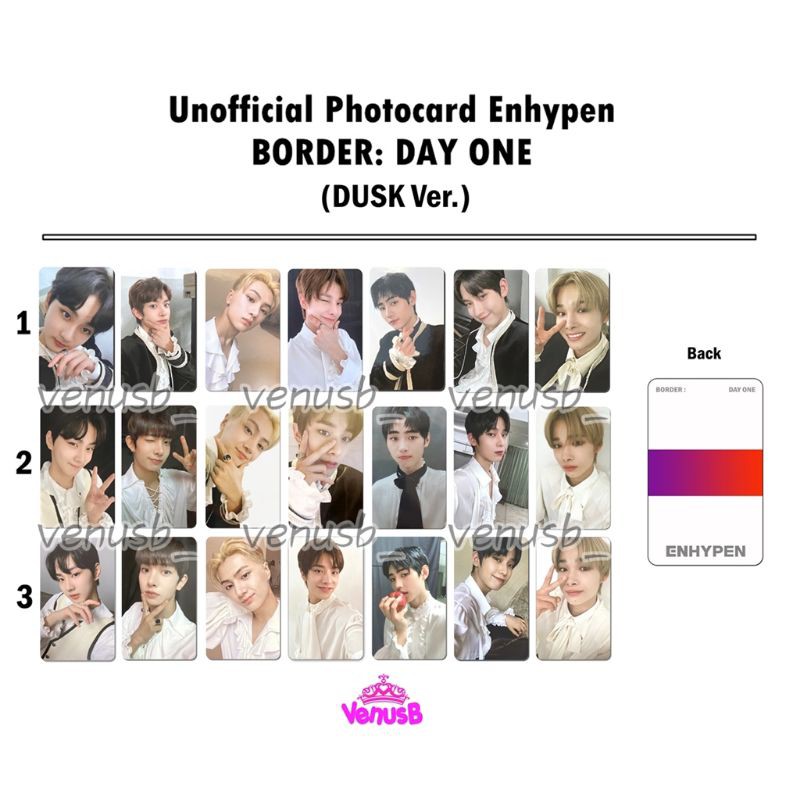 Check Description Unofficial Enhypen Photocard Border Day One Dusk Ver Shopee Malaysia