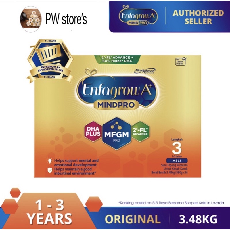 [PROMO READY Stock] Enfagrow A+ MindPro Step 3 Original / Vanilla -3.6kg / 3.48kg (Milk Formula) 02/23