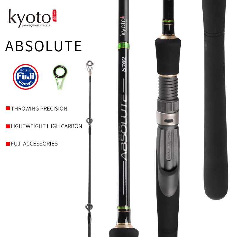 Kyoto Absolute Fishing Lure Rod 2 14m S702 C702 Spinning Casting Rod Fuji Guide Ring Light Weight High Carbon Fiber Lure Rod Shopee Malaysia