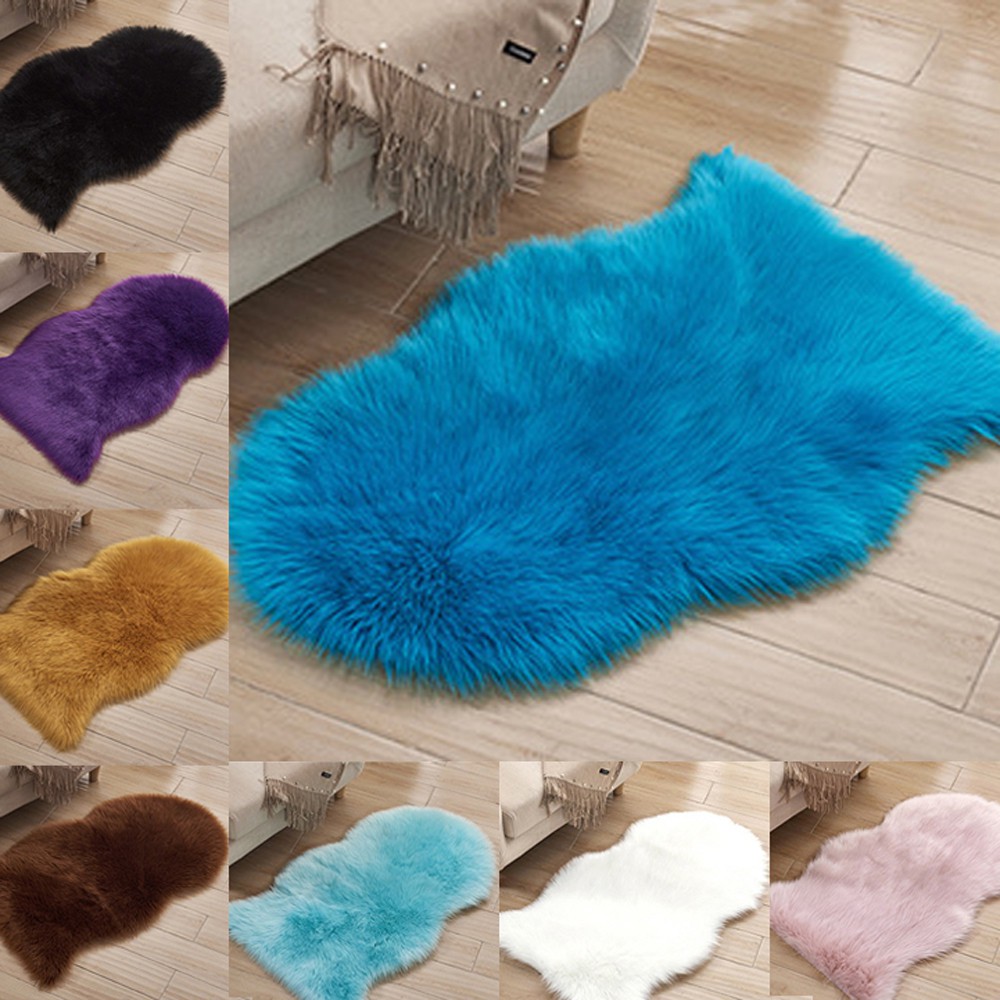 Rugs Non Slip Rug Mats Hairy Soft Fluffy Faux Fur Carpet Mat Home