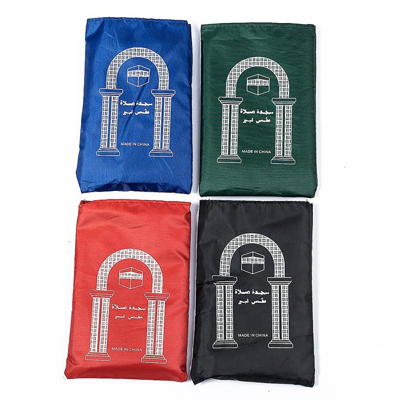 Muslim prayer rug portable travel worship mat rainproof fabric pocket pilgrimage mat family outdoor mat carpet rug