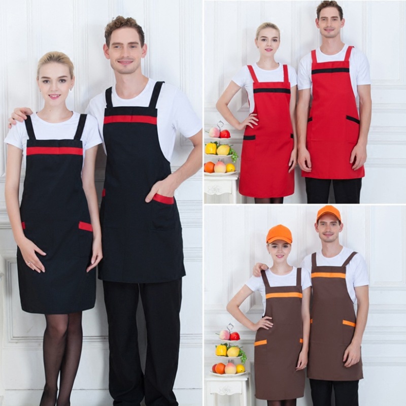 Fashion Men Women Solid Cooking Kitchen Restaurant Bib Apron Dress with Pocket Home kitchen fire apron epron wanita apron kitchen men