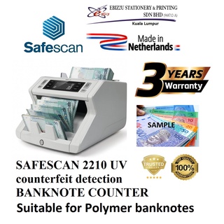 SAFESCAN 2210 UV counterfeit detection BANKNOTE COUNTER - Suitable for Polymerbank notes (note counter machine, Banknote