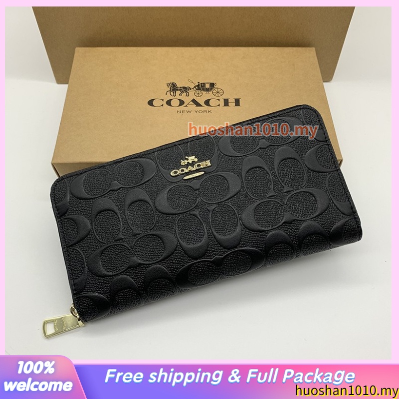 TODAY SHIP] COACH 53834 Stereoscopic pattern women's wallet long wallet zip  purses long purses | Shopee Malaysia