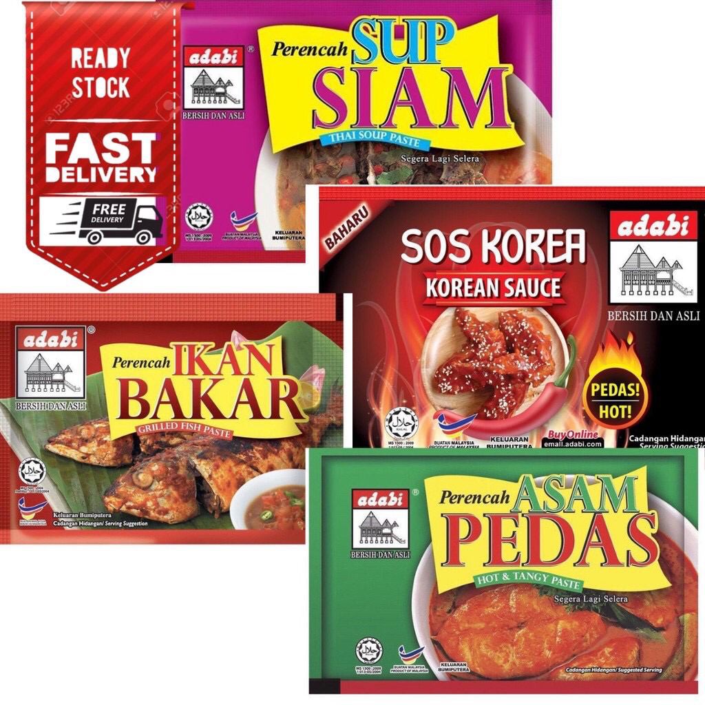 Perencah Asam Pedas Adabi Perencah Ikan Bakar Adabi Perencah Sup Siam Sos Korea Adabi Korea Sauce