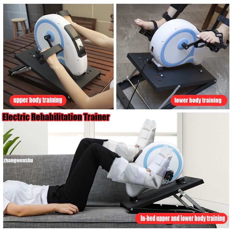 Electric Rehabilitation Equipment Elderly Exercise Training Bike Recovery Machine EU Plug 220V中风瘫痪下肢训练器Electric Rehabilitation Machine Leg Trainer Paraplegia Stroke Hemiplegia Rehabilitation Equipment Household Upper and Lower Limb Leg Training Bike