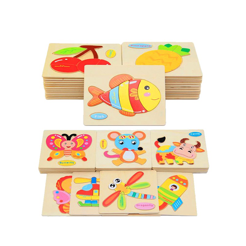 Wooden Baby Children Animal Jigsaw Early Learning Puzzle Toy Educational Gift 