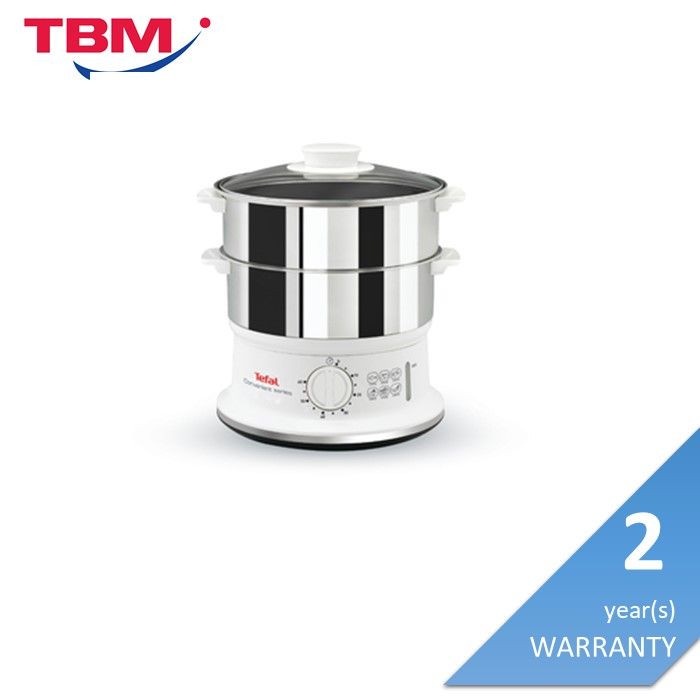 Tefal VC1451 Food Steamer 2 Tiers Round 980W Stainless Steel