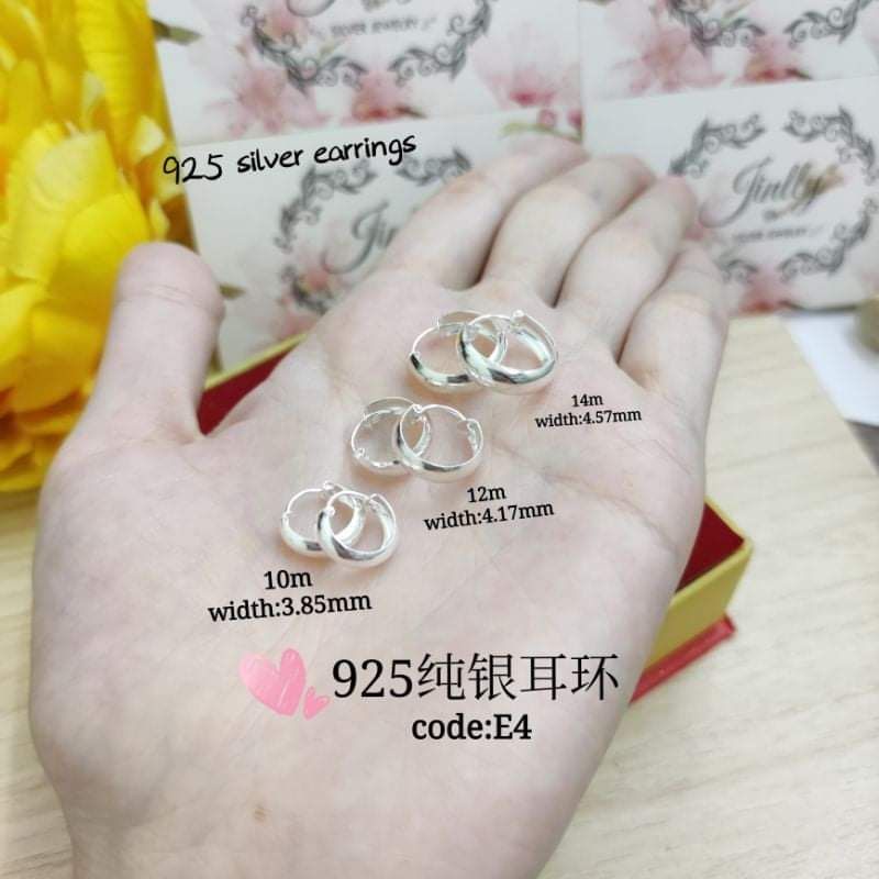 925纯银圈耳环( 925 silver earrings)*subang telinga