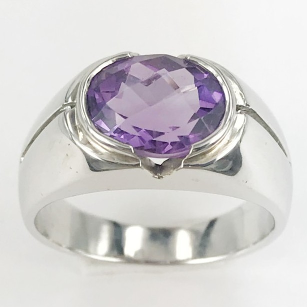 Men Palladium Ring * Amethyst * SPR1177  Shopee Malaysia