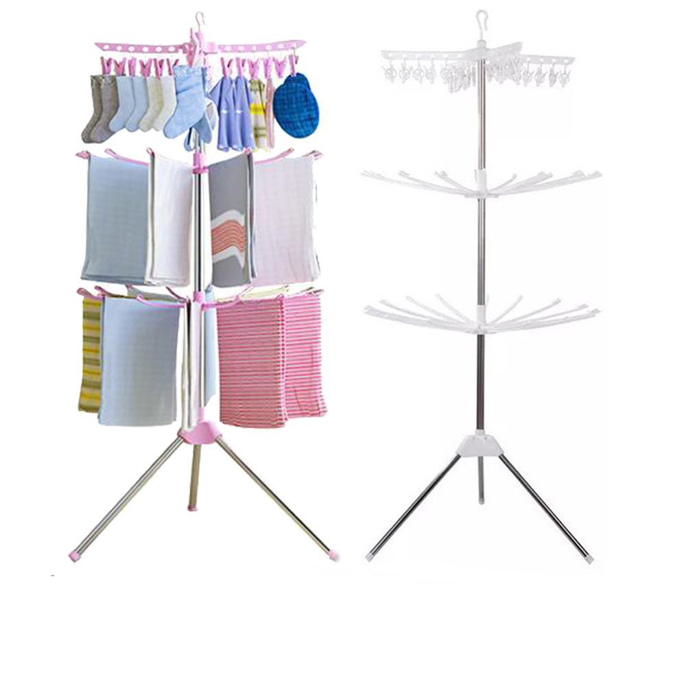 3 Tiers Foldable Clothes Drying Rack And Hanger Laundry Hanging Drying Rack Shopee Malaysia