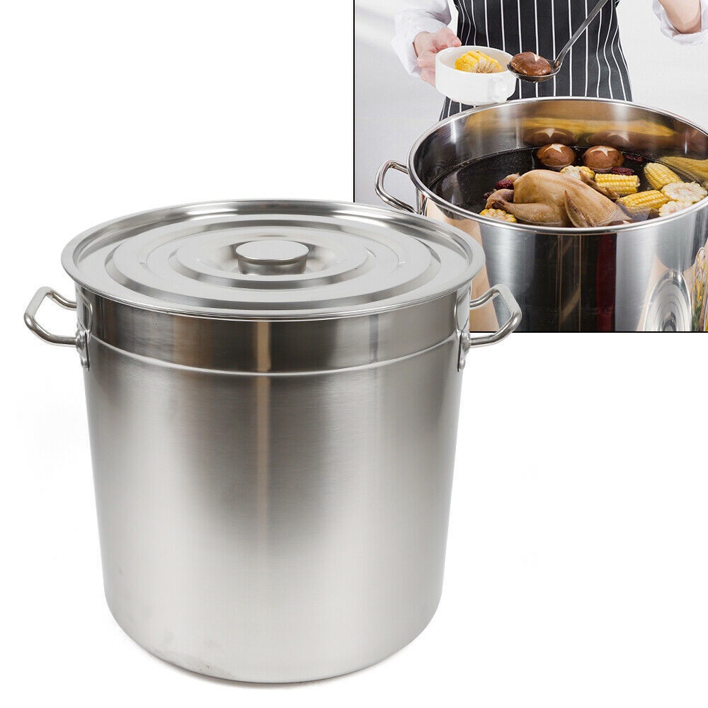 [Ready Stock] [2.5mm] Large Deep Stainless Steel Cooking Stock Pot 30/35/40/45/50cm