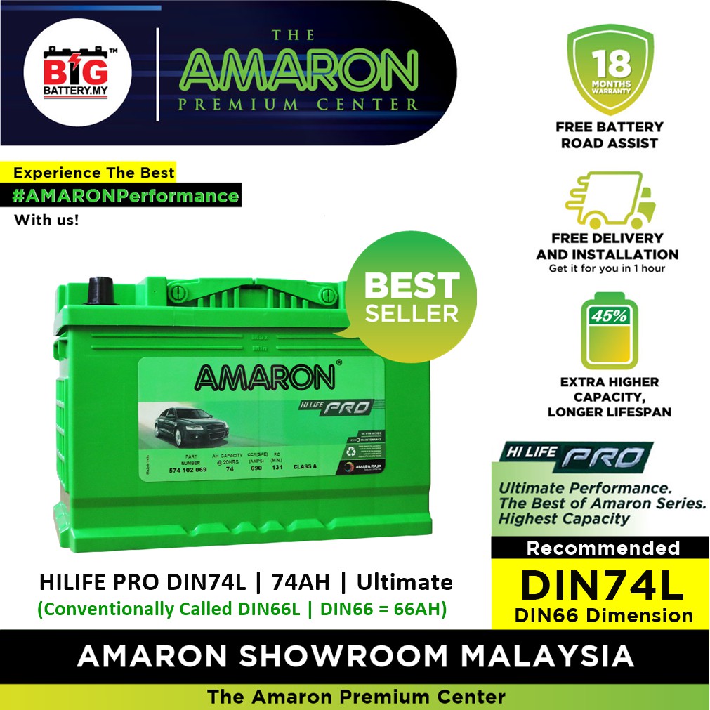 AMARON DIN74L CAR BATTERY | 4 X 4 Vehicles | For All New Toyota Hilux