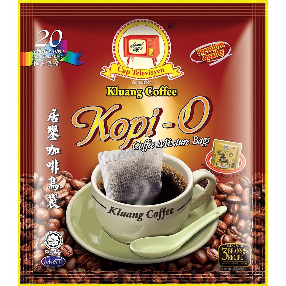 Kluang Coffee Cap Televisyen Kopi O Kosong (20 Sachets x 1 pack) Kopi-O ...