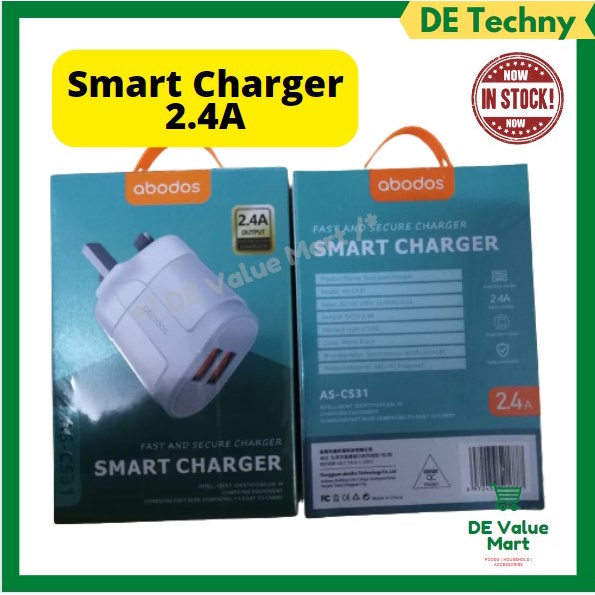 Dual Ports Smart Charger Ab0d0s ASCS31 Fast and Secure Charger 2.4A