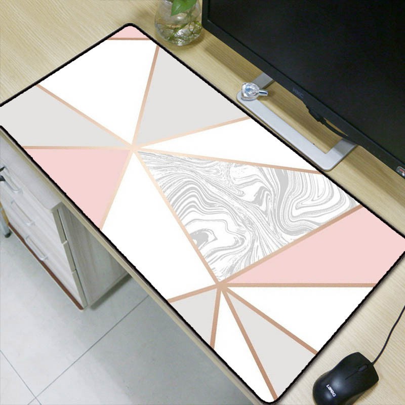 900x400mm Rose Gold Marble Keyboards Mat Rubber Gaming Large