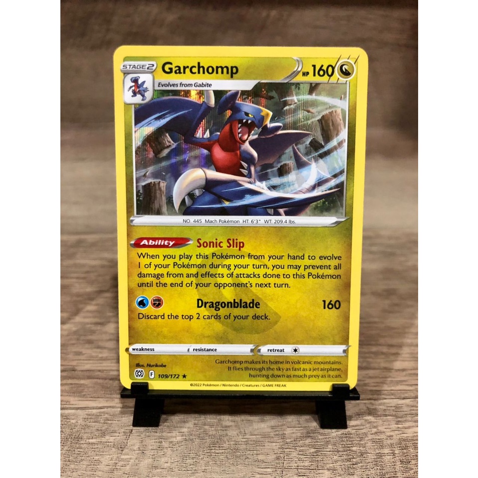 Pokemon TCG Brilliant Stars Garchomp Reverse Holo Rare Card 109/172