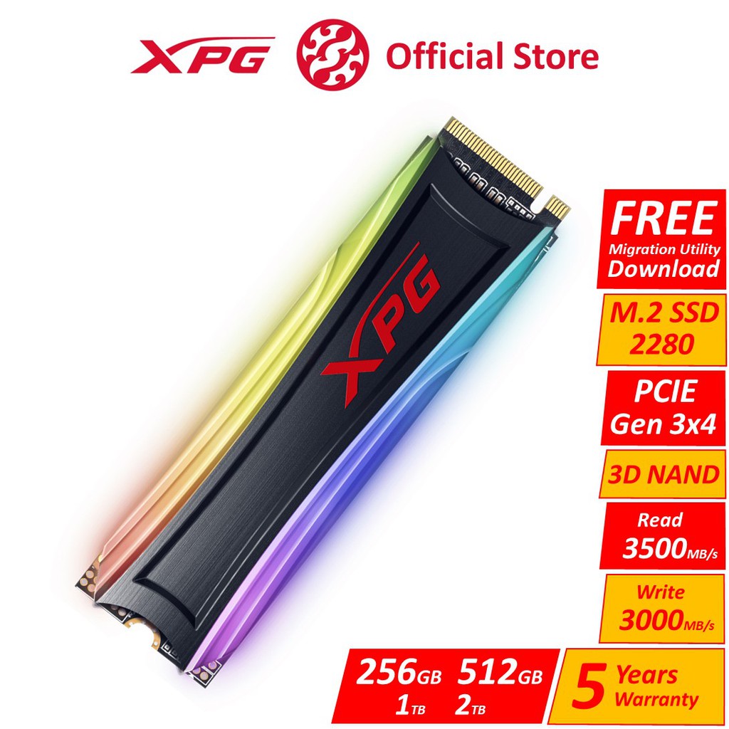 Adata Ssd Spectrix S40g Rgb Xpg Gaming 256gb 512gb 1tb 2tb Shopee Malaysia