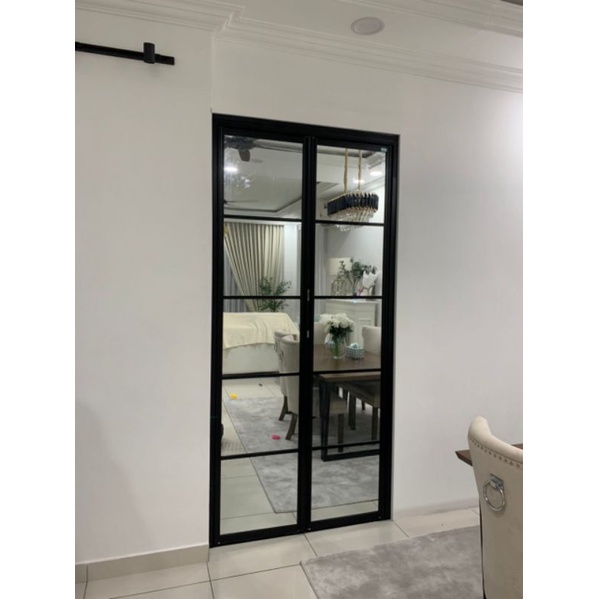 (SIAP PASANG) MIRROR GLASS BIFOLD DOOR NEW DESIGN / PINTU LIPAT TANDAS ...