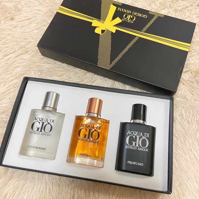 Gorgio Armani Perfume Box Gift Set 3 In 1 | Shopee Malaysia