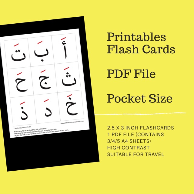 Alif Ba Ta Flash Card Pdf