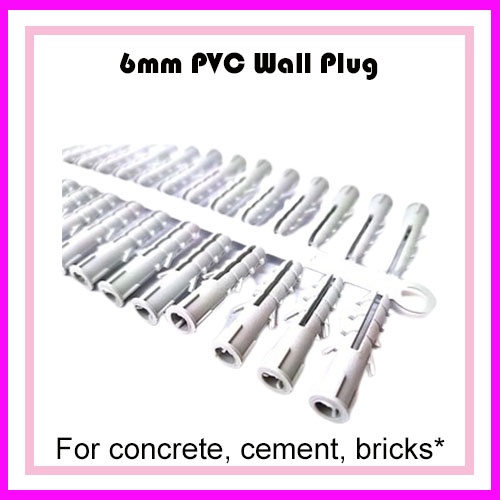 6MM PVC WALL PLUG (For concrete, simen, bricks, etc) | Shopee Malaysia