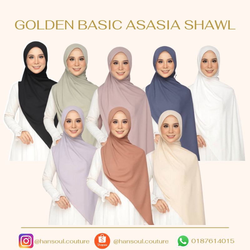 Golden Basic Asasia Shawl 2.0 | Shopee Malaysia