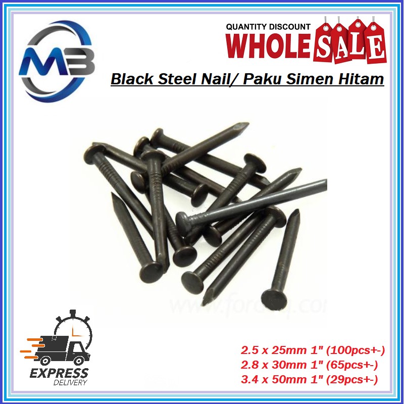 Black Steel nail Paku simen Hitam 100gm Shopee Malaysia Black Steel nail Paku simen Hitam 100gm Shopee Malaysia