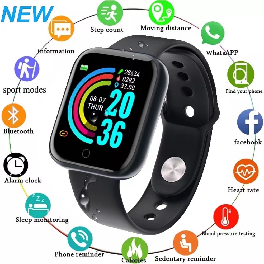 GL_ Y68 Smart Watch Bluetooth IP67 Waterproof 115/116 Plus Fitness Tracker Watch Heart Rate Monitor Sport Smart Band Y56