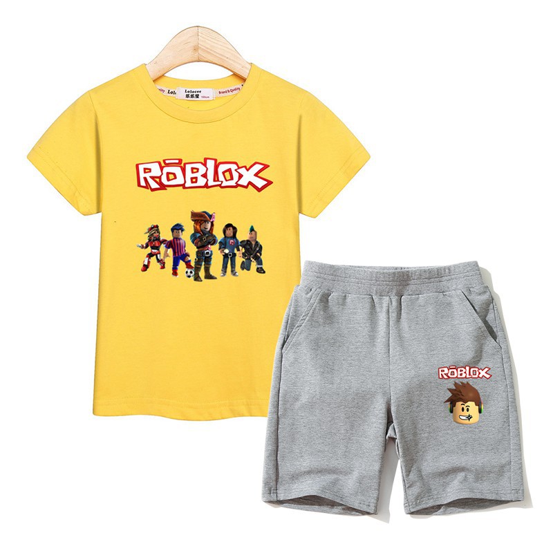 Kid Fashion Suit Top Pant Roblox Boy Girl Set High Quality Cotton Clothes Shopee Malaysia - roblox high quality suit