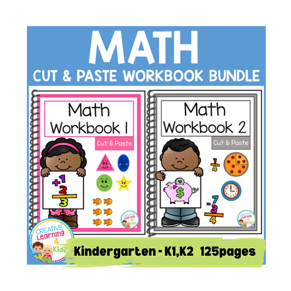 buy a96 printable kindergarten mathematics cut paste worksheet 125 pages pdf preschool kids activities exercise seetracker malaysia