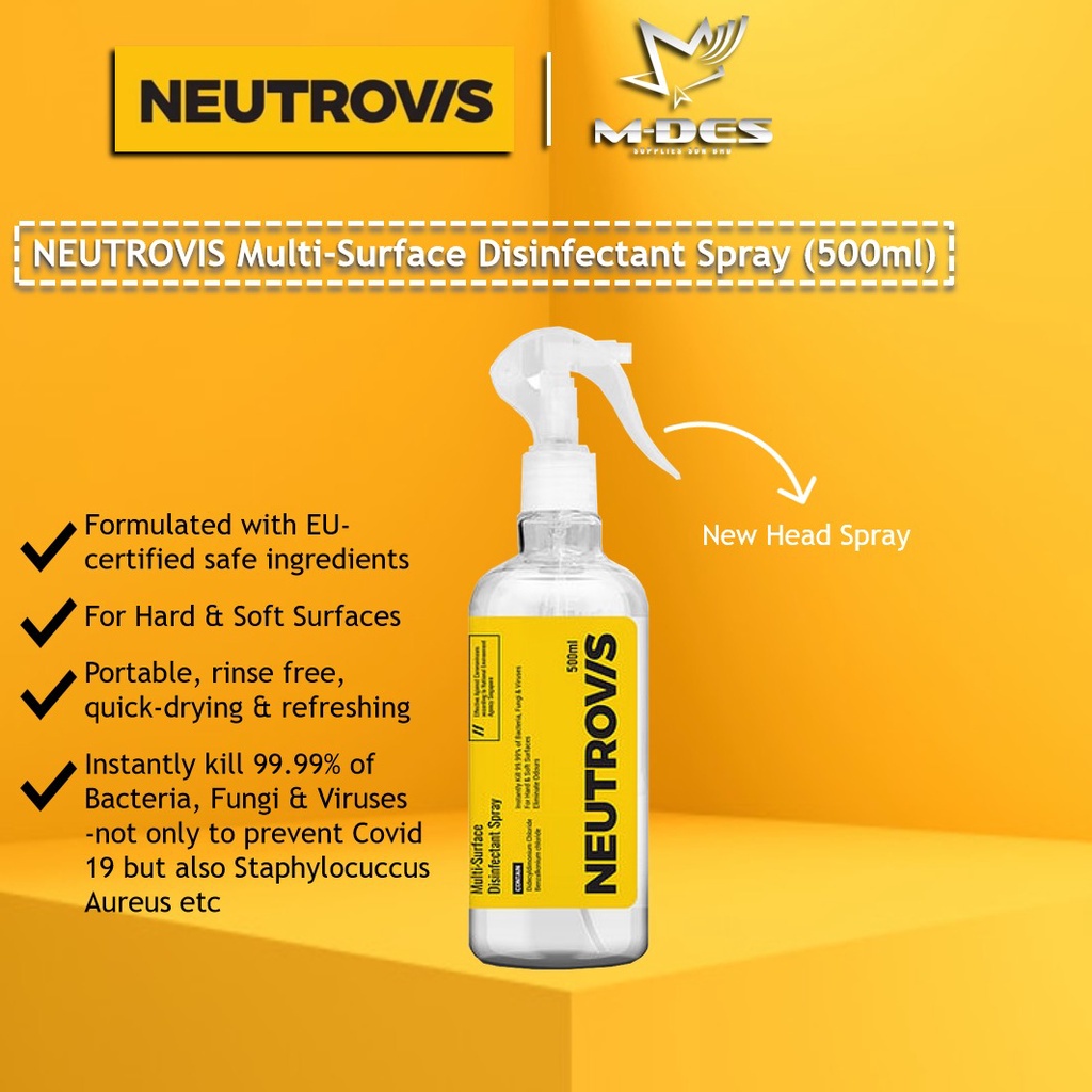 [READY STOCK] Neutrovis MultiSurface Disinfectant Spray (500ml) / Kills 99.9 Bacteria / Hand