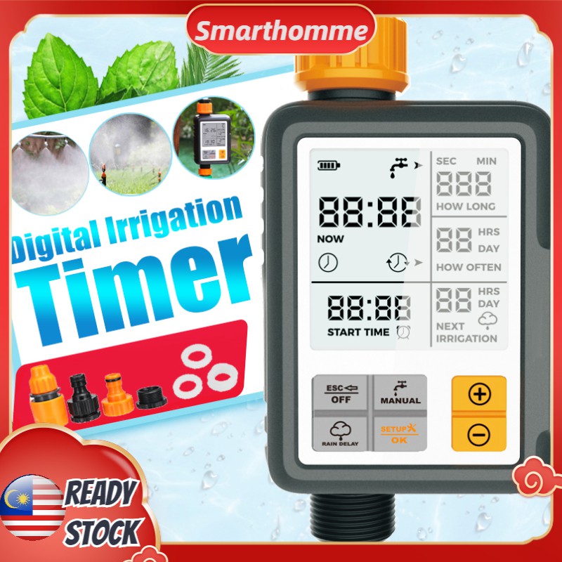 READY Digital Water Timer Automatic Watering System Irrigation Timer Hose Faucet Sprinkler Self