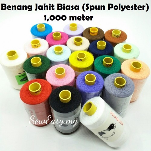 1000 Meter Spun Polyester Sewing Thread / Benang Jahit Biasa