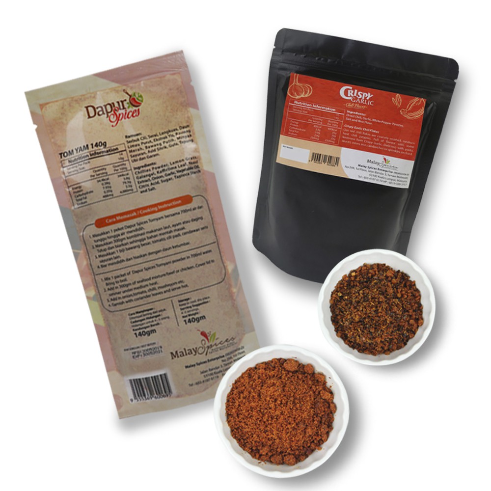 Pack Of 2 Crispy Garlic Chili Flakes 2x Crunchy Thai Tom Yam Powder