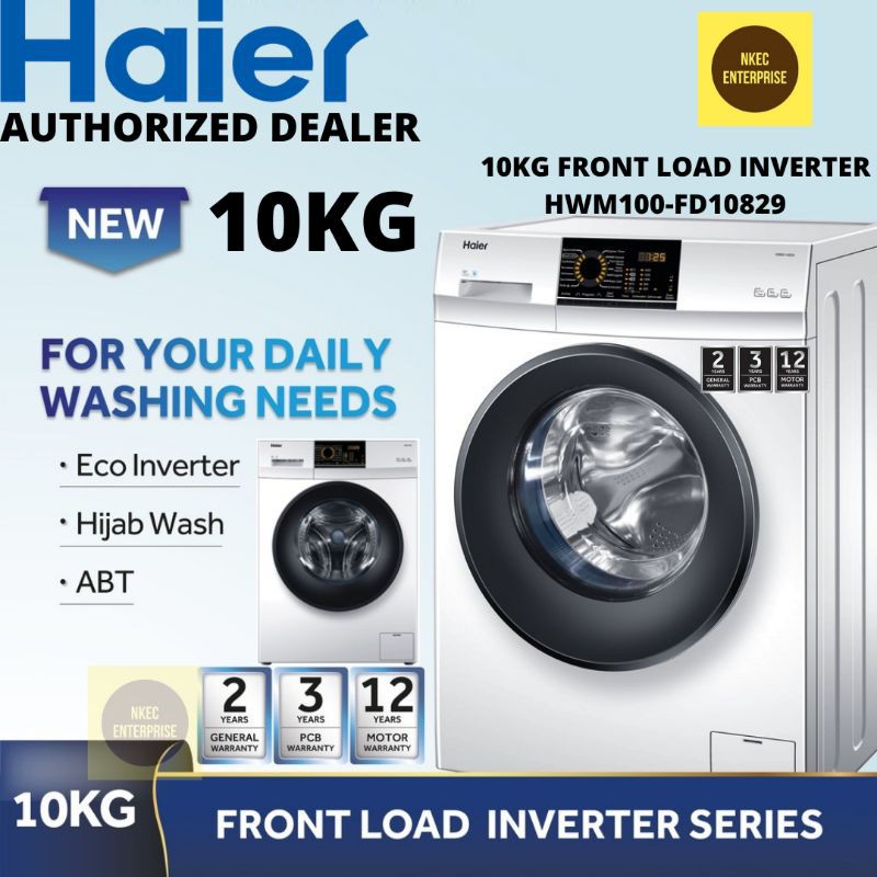 Haier Front Load Inverter Washing Machine 10kg Hwm100 Fd10829 Mesin Basuh Shopee Malaysia
