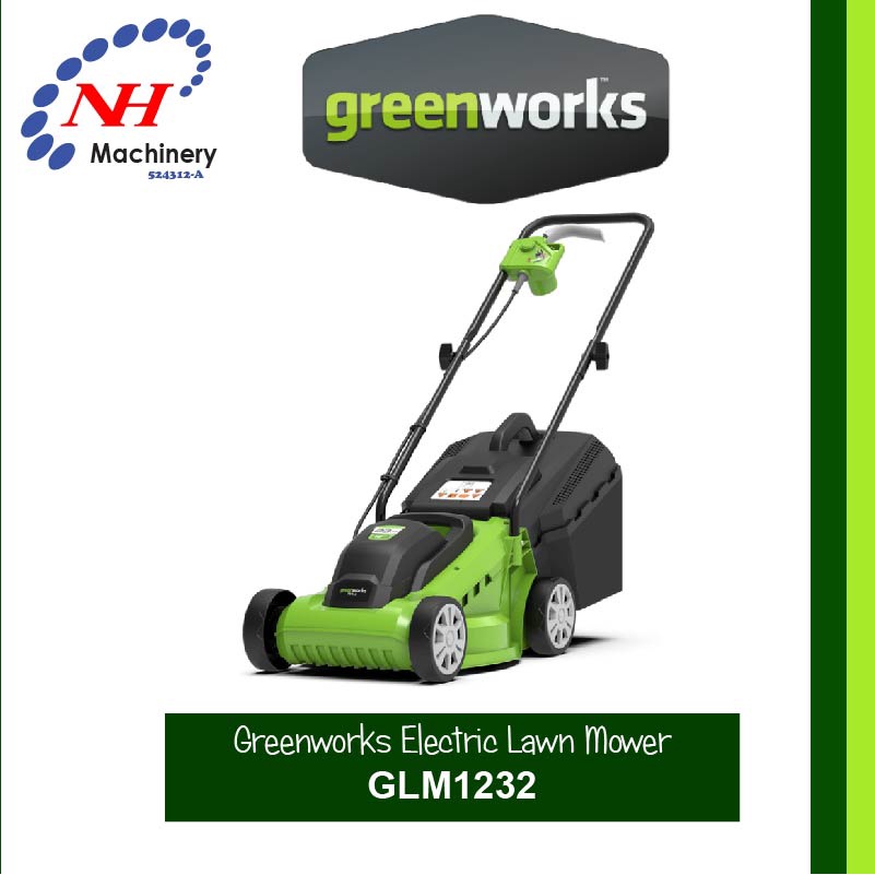 Greenworks GLM1232 Electric Lawn Mower Shopee Malaysia