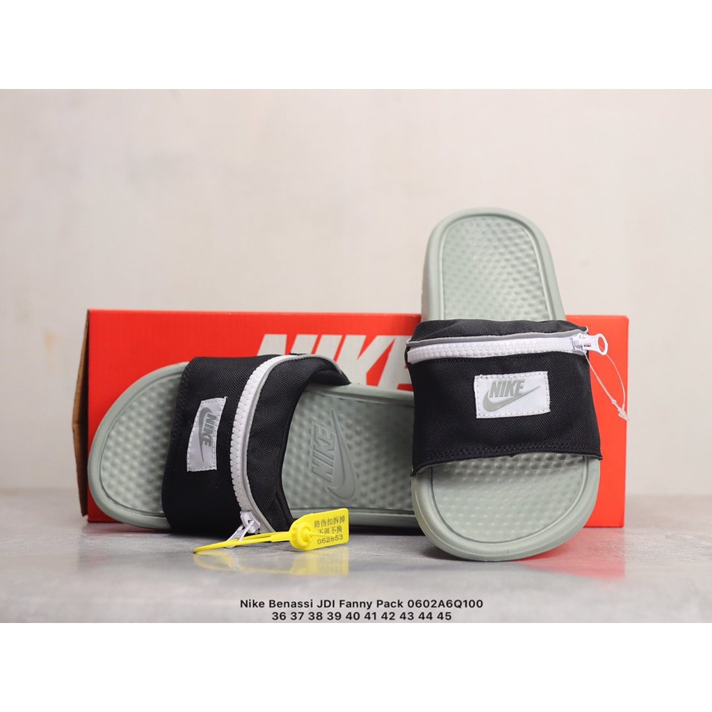 nike sandals with zipper pocket