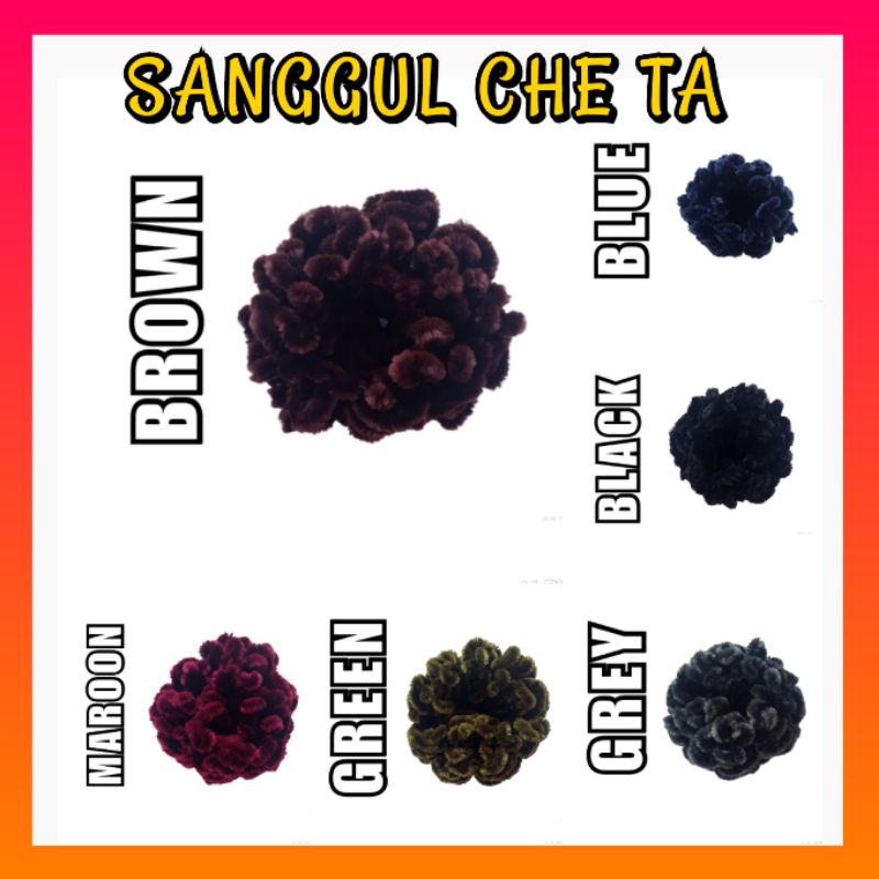 RAFFLESIA Sanggul Unta Getah Rambut Che Ta Saiz Kecil 6 Pilihan Warna