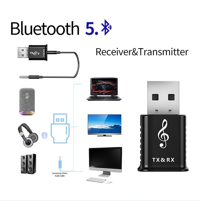 4 In 1 USB Bluetooth Receiver Bluetooth Transmitter 5.0 for Computer TV Speaker Car Wireless