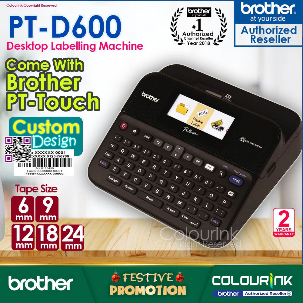 Brother PTouch PTD600 Portable Handheld Label Maker & Bar code