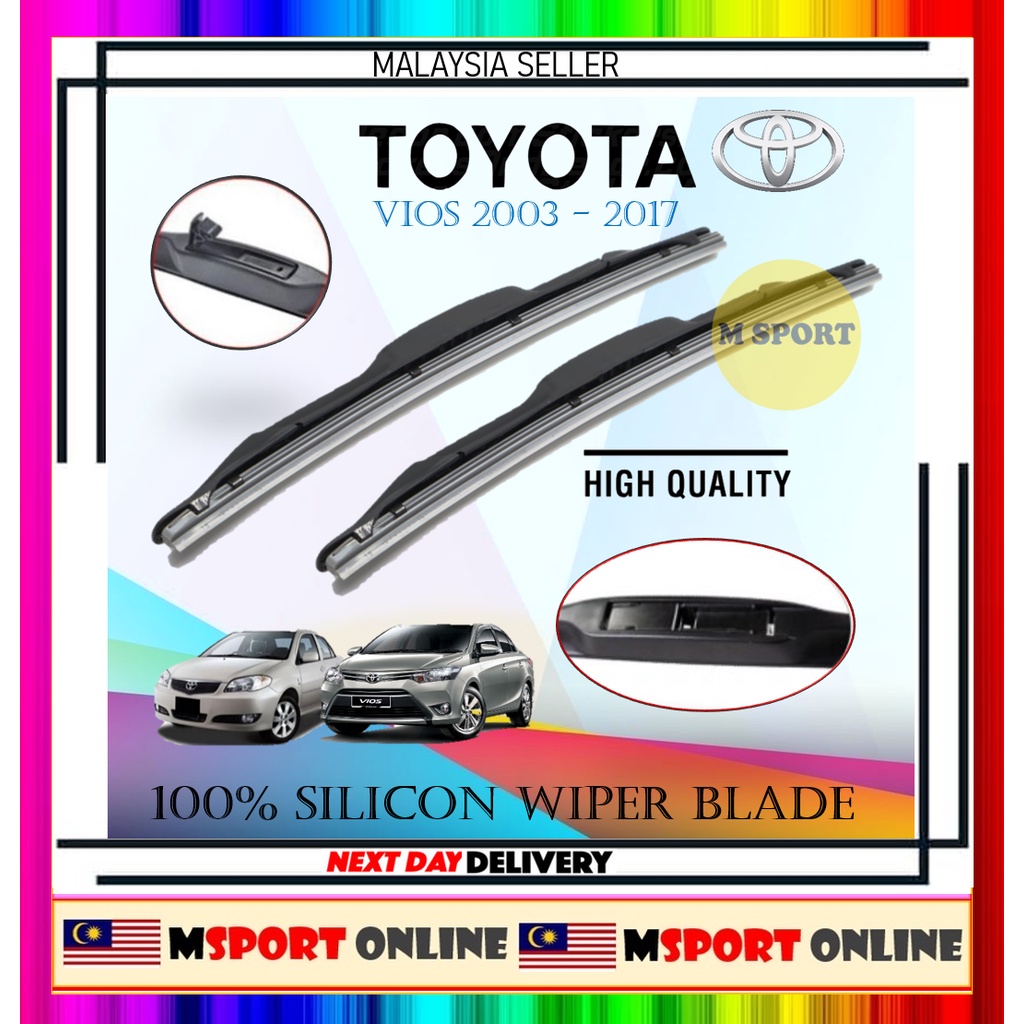 Wiper Kereta Toyota Vios 2003 2017 wiper keretawiper silikonwiper