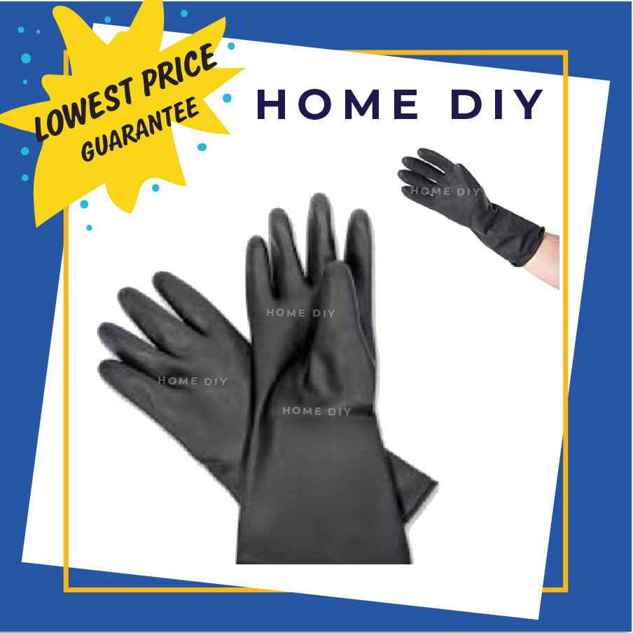 13 Rubber Black Glove Sarung Tangan Getah