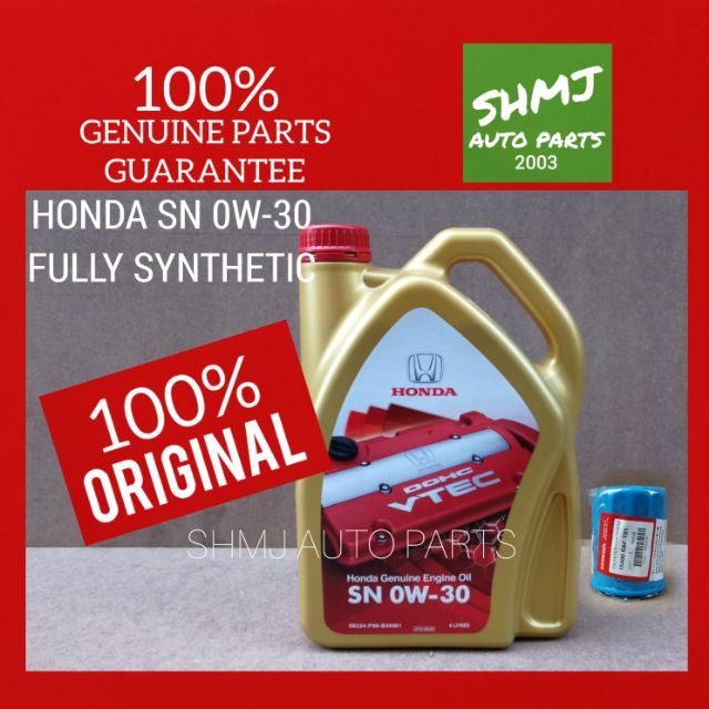 HONDA ENGINE OIL SN 0W30 FULLY SYNTHETIC Shopee Malaysia