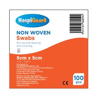 Hospiguard non-woven gauze swab 5cm x 5cm 100s