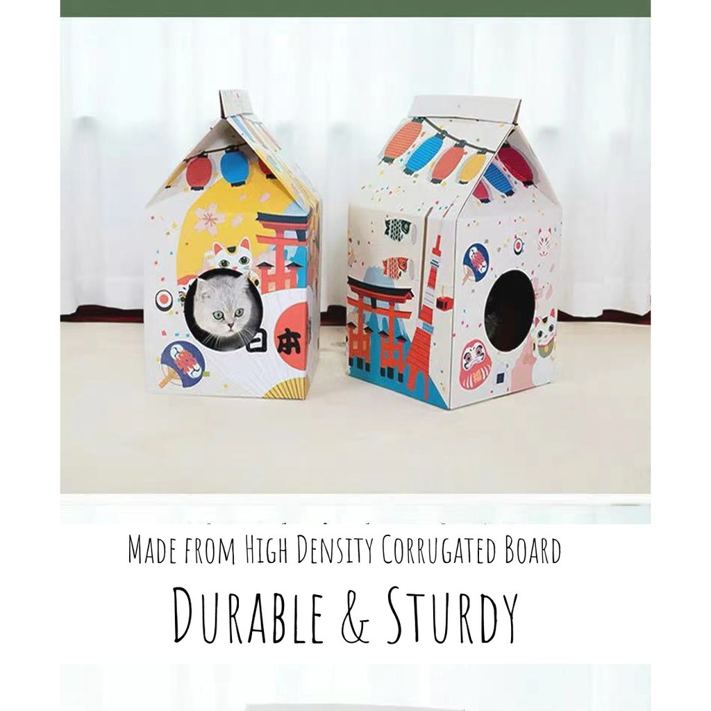 Buy [Ready Stock]Japanese Card Board Cat House-Cute Cat House 