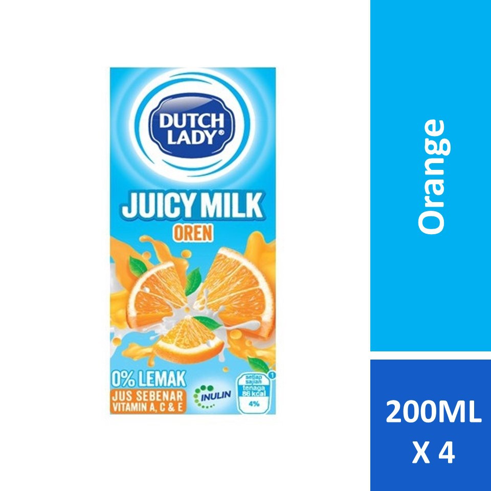 Dutch Lady Juice Milk Orange 200ml x 4s Shopee Malaysia