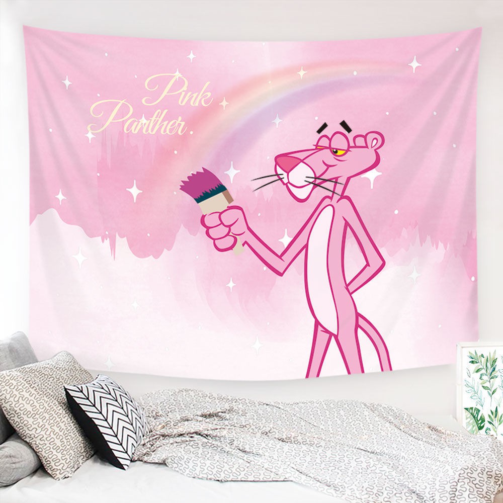 Net Red Background Cloth Ins Girl Anime Pink Panther Tapestry Tapestry Bedroom Dormitory Room Bedside Decoration Wall Cloth Shopee Malaysia