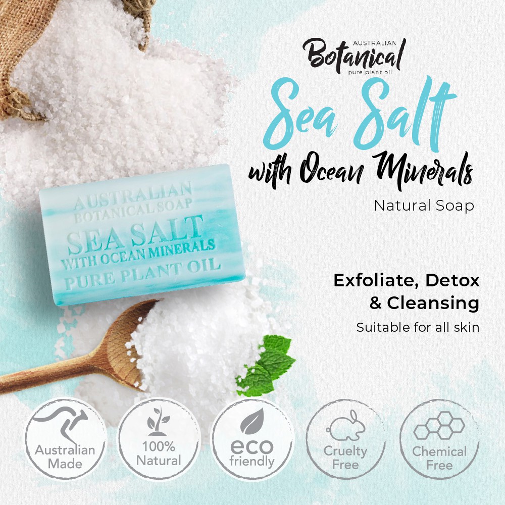 AUSTRALIAN BOTANICAL Sea Salt With Ocean Minerals Skin Exfoliate Deep